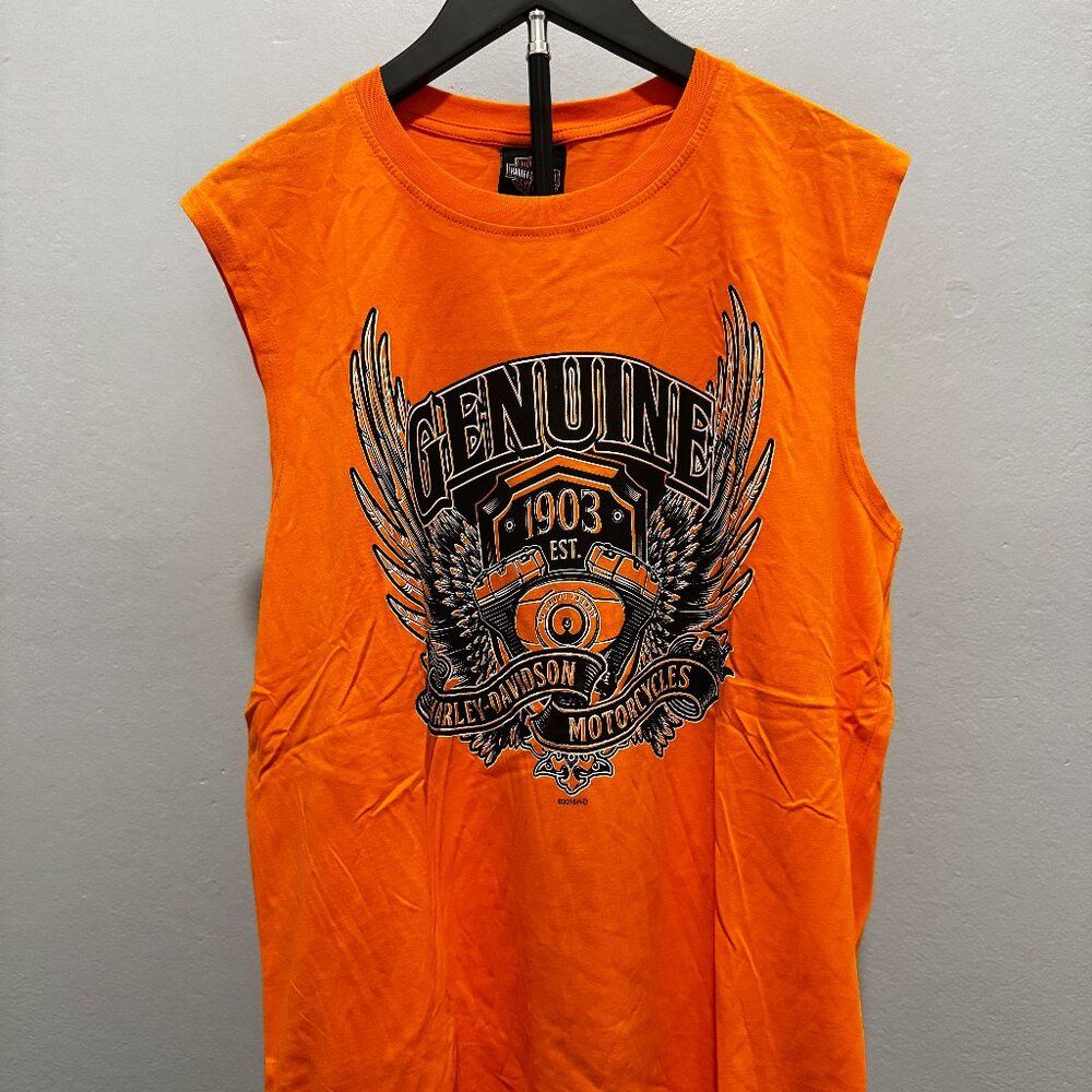 Harley Davidson Men's Orange T Shirt